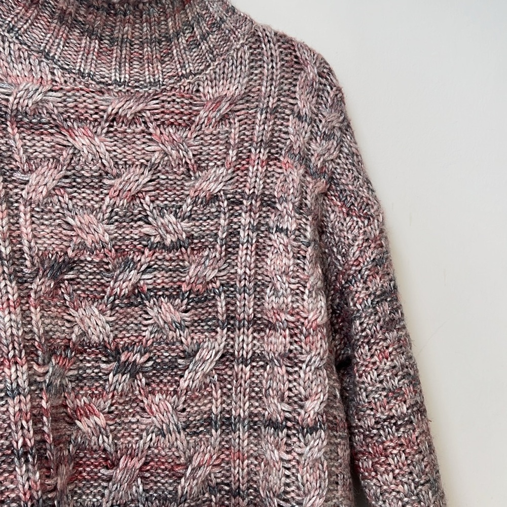 Gap Mauve Wool Blend Cable Knit Sweater SZ Large Tall NWT - Picture 4 of 7